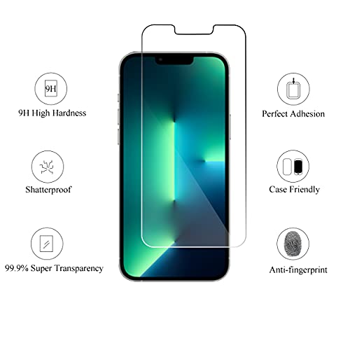 Ailun Glass Screen Protector for iPhone 14 / iPhone 13 / iPhone 13 Pro [6.1 Inch] Display 3 Pack Tempered Glass, Case Friendly