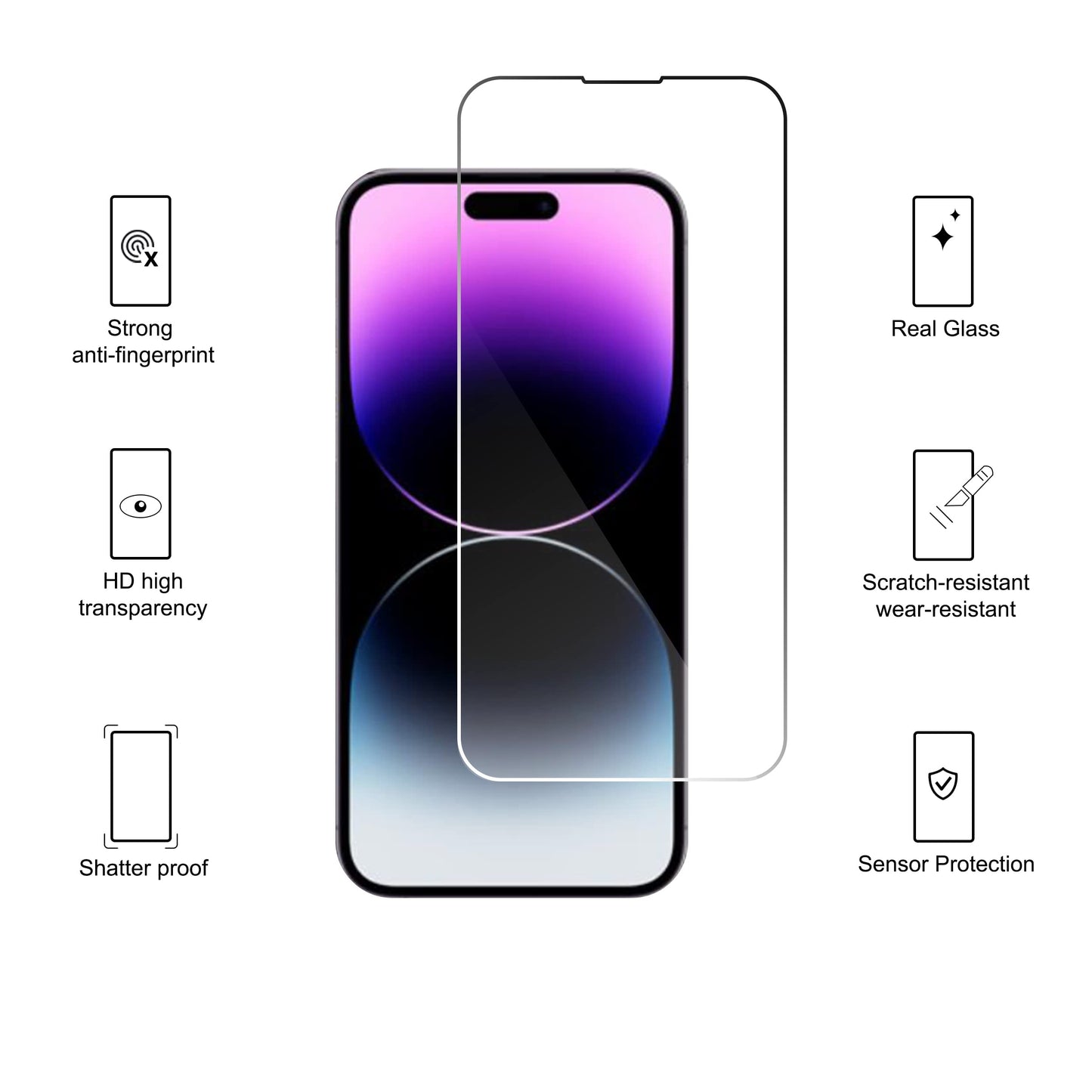 Ailun Glass Screen Protector for iPhone 14 / iPhone 13 / iPhone 13 Pro [6.1 Inch] Display 3 Pack Tempered Glass, Case Friendly